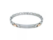 Bracciale da Uomo Zancan Hiteck in Acciaio con Zirconi Bianchi