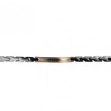 Bracciale Zancan  in Acciaio 316L con Targa Rose Gold e Zirconi Neri