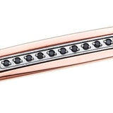 Bracciale zancan in acciaio placcato rosè e spinelli neri - uhb076