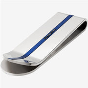 Fermasoldi Uomo Acciaio Zancan con Centrale in pvd blu EHF026