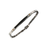 Bracciale Zancan - in Argento 925% con Fila di Spinelli Neri e Nr.2 Viti in Oro Rosa 18kt